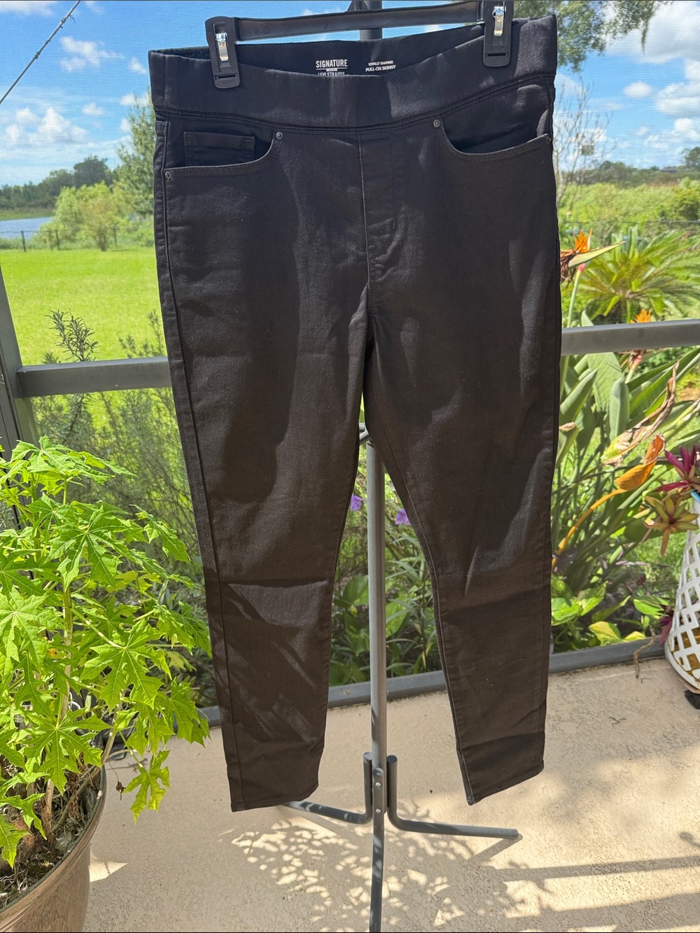 Signature by Levi Strauss Black Skinny Pull-On Pants W31/L30
